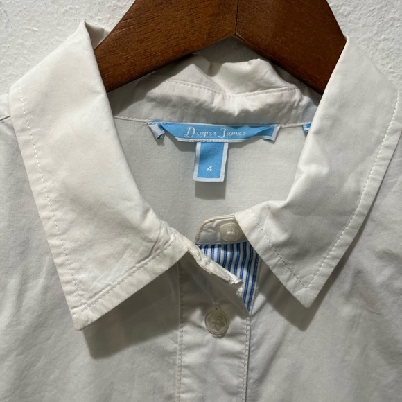 DRAPER JAMES TULIP WHITE COTTON SHIRT DRESS SIZE 4 - Picture 5 of 16